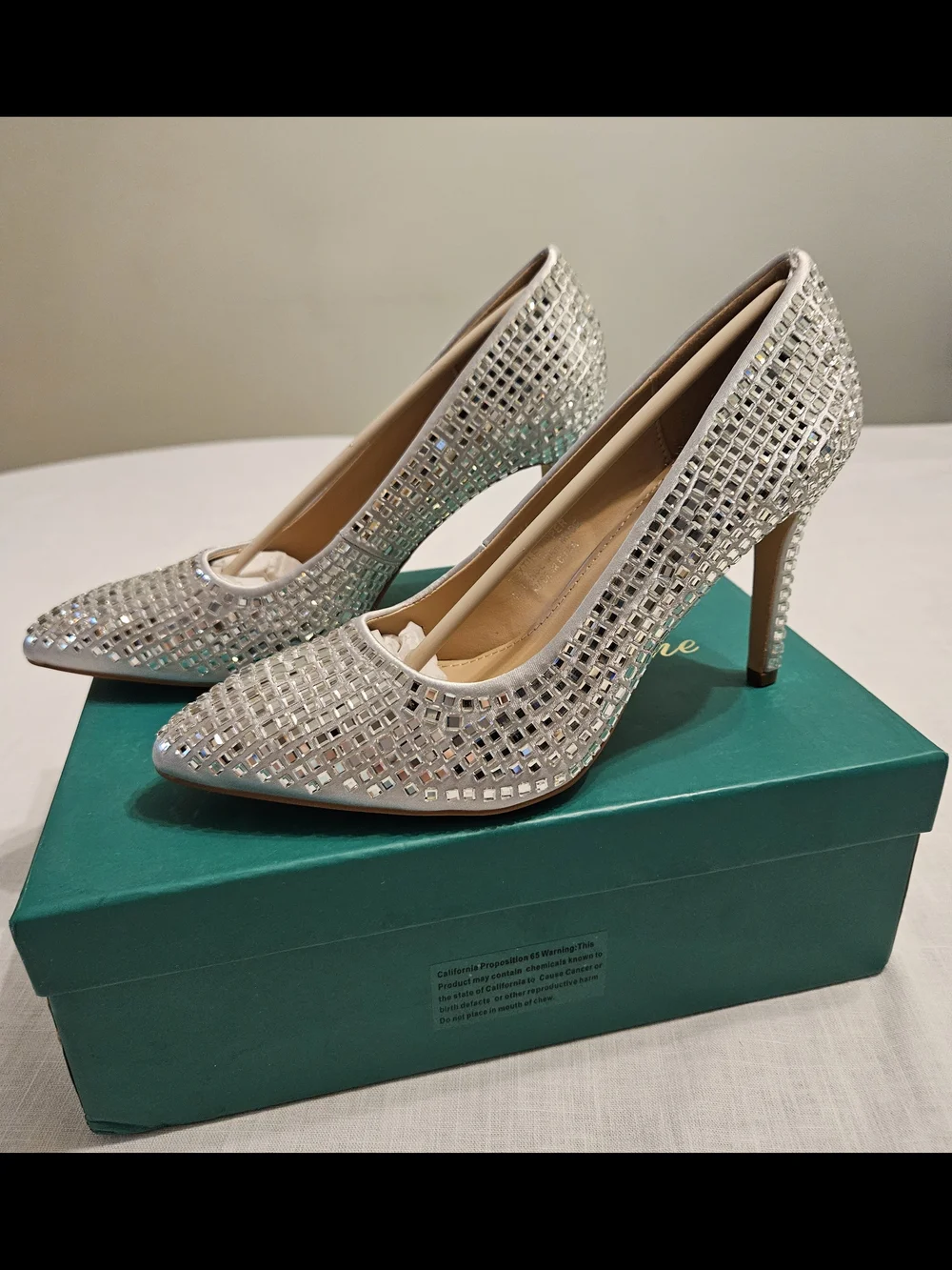Silver Embellished Pointed-Toe Pumps By LAUREN LORAINE